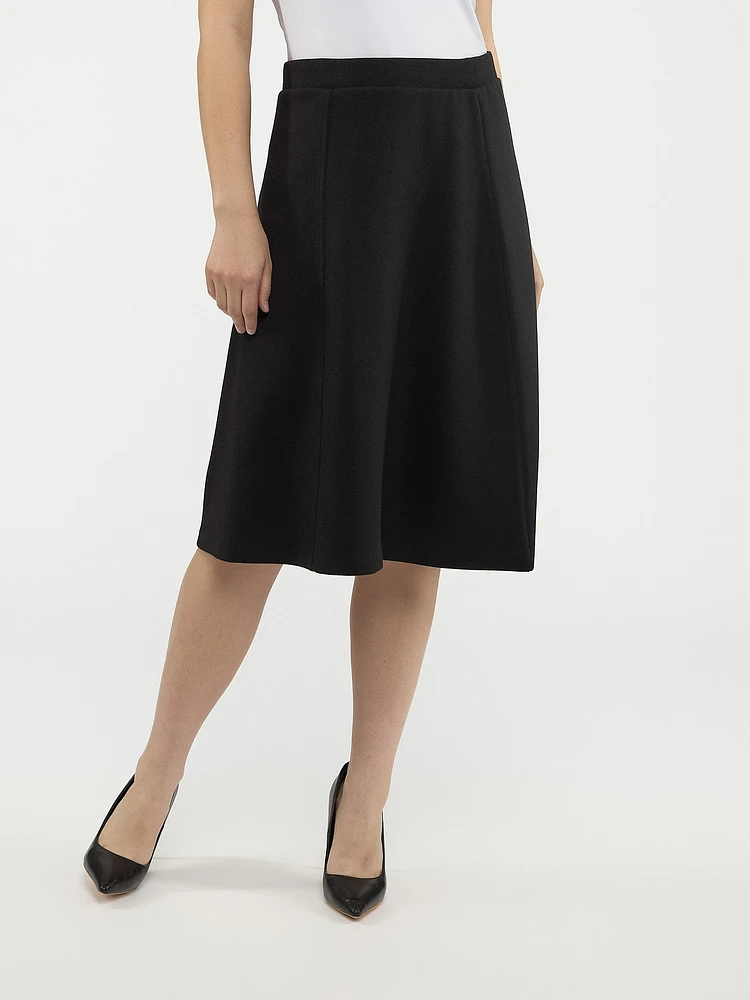 Knit flared midi skirt