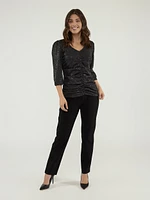 3/4-sleeve semi-fitted t-shirt