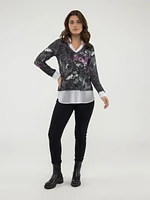 Long-sleeve semi-fitted t-shirt