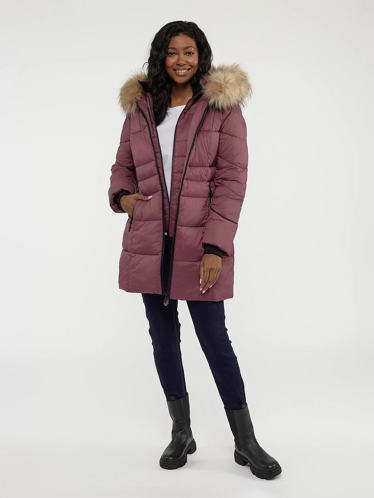 Manteau mi-cuisse semi-ajusté