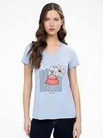 Short-sleeve semi-fitted t-shirt