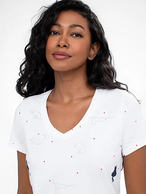 T-shirt semi-ajusté à manches courtes