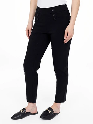 Narrow semi-fitted pull-on ankle pant
