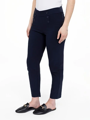 Pantalon étroit semi-ajusté à enfiler la cheville