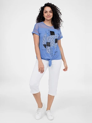 Short-sleeve semi-fitted t-shirt