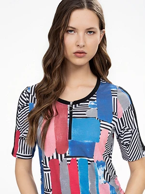 3/4-sleeve semi-fitted t-shirt