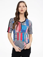 3/4-sleeve semi-fitted t-shirt