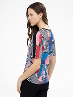 3/4-sleeve semi-fitted t-shirt