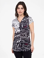 Short-sleeve semi-fitted tunic
