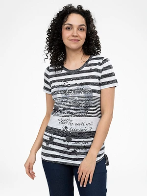 Short-sleeve semi-fitted tunic