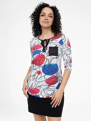 3/4-sleeve semi-fitted t-shirt