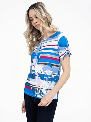 3/4-sleeve semi-fitted t-shirt