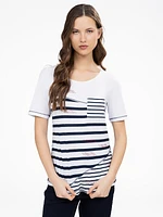 3/4-sleeve semi-fitted t-shirt