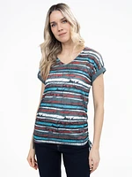 Short-sleeve semi-fitted tunic