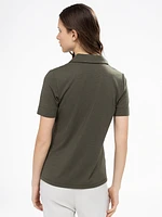 Blouse semi-ajustée à manches courtes avec boutons