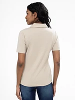 Blouse semi-ajustée à manches courtes avec boutons