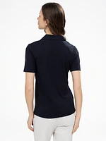 Blouse semi-ajustée à manches courtes avec boutons