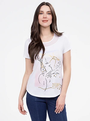 Short-sleeve semi-fitted t-shirt