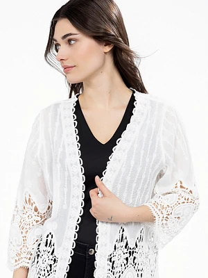 3/4-sleeve semi-fitted cardigan