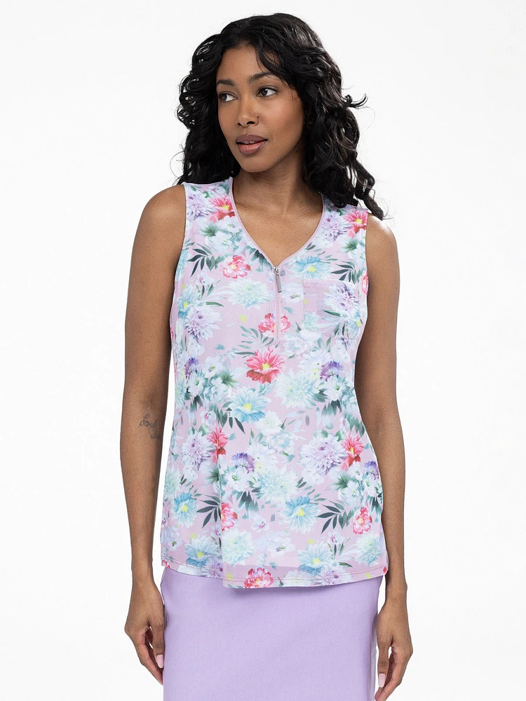 Sleeveless semi-fitted tunic