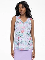 Sleeveless semi-fitted tunic