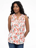 Sleeveless semi-fitted tunic