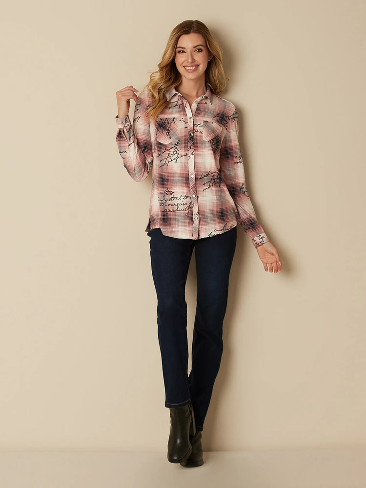 Blouse ajustée à manches longues avec boutons