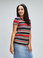 T-shirt semi-ajusté à manches courtes