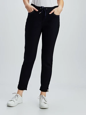 Skinny fitted pull-on ankle jean