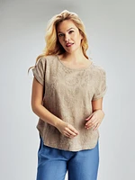 Short-sleeve loose blouse