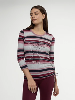 T-shirt semi-ajusté à manches 3/4