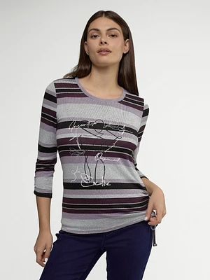3/4-sleeve semi-fitted t-shirt