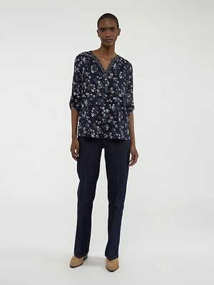 Blouse semi-ajustée à manches 3/4