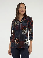 Blouse semi-ajustée à manches 3/4