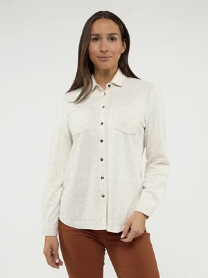 Blouse semi-ajustée à manches longues avec boutons