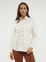 Blouse semi-ajustée à manches longues avec boutons