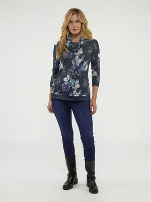 3/4-sleeve semi-fitted fooler tunic