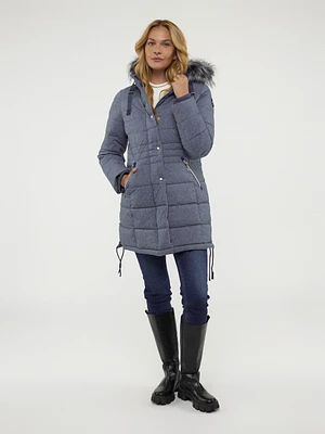 Manteau mi-cuisse semi-ajusté