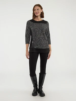 3/4-sleeve semi-fitted fooler tunic