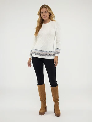 Long-sleeve loose pullover sweater