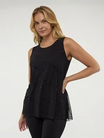 Sleeveless semi-fitted tunic