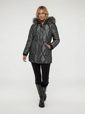 Manteau mi-cuisse semi-ajusté