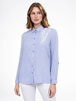 Blouse semi-ajustée à manches longues avec boutons