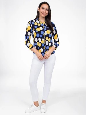 Blouse semi-ajustée à manches 3/4 avec boutons