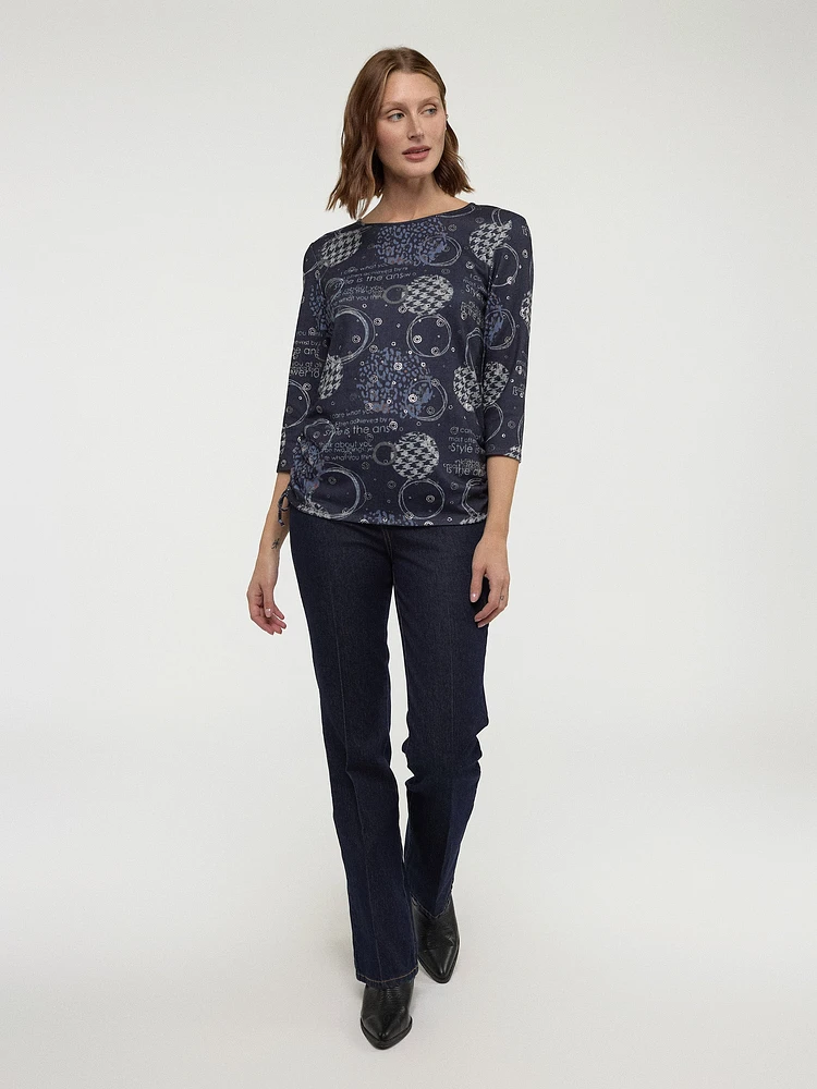 3/4-sleeve semi-fitted t-shirt