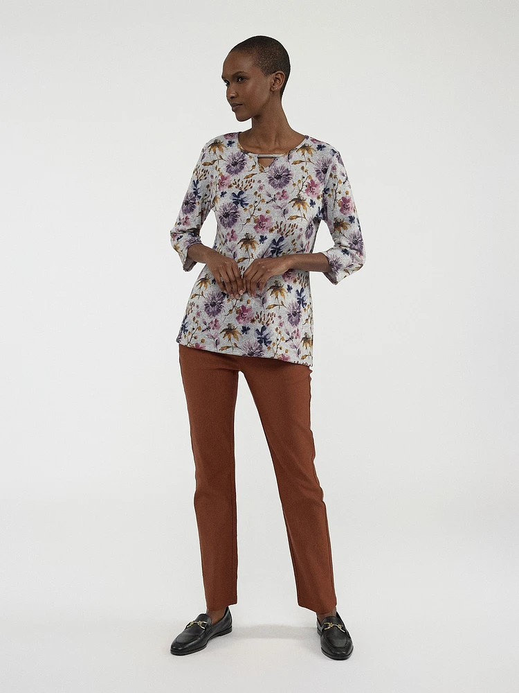3/4-sleeve semi-fitted t-shirt