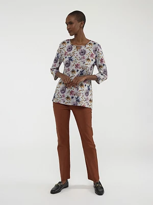 3/4-sleeve semi-fitted t-shirt