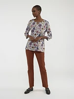 3/4-sleeve semi-fitted t-shirt