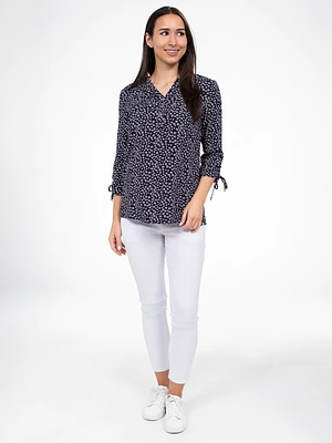 Blouse semi-ajustée à manches 3/4