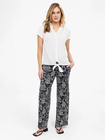 Blouse semi-ajustée à manches courtes avec boutons